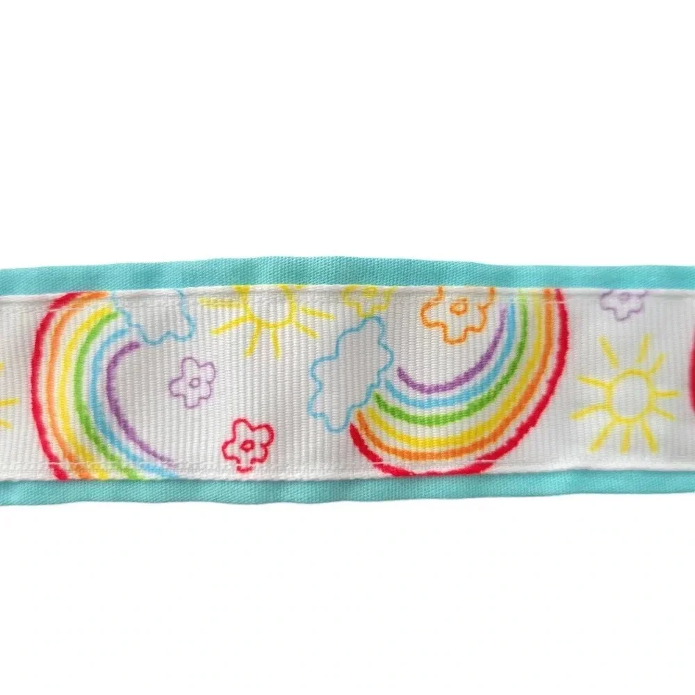 Handmade Toddler Girl's Belt 25in Long, Size 18 months - 3 Years Rainbows Flower